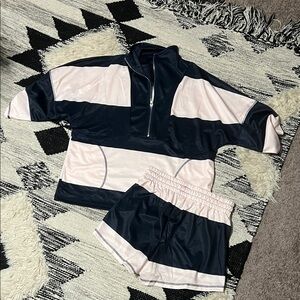 Navy and Pink Women's Activewear Set